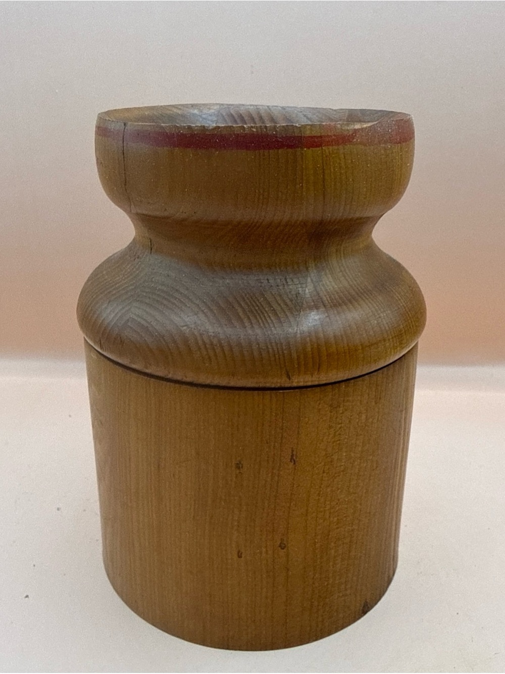 Hand Turned Wooden LIDDED Keepsake Box Wood Jar with Bowl Type Lid  5” Tall
